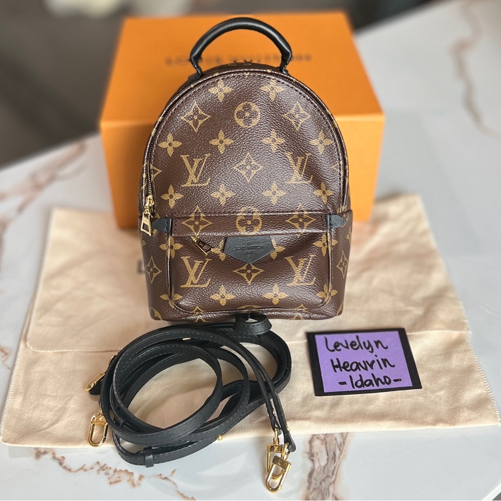 SOLD-Authentic Louis Vuitton Palm Springs Mini Monogram
